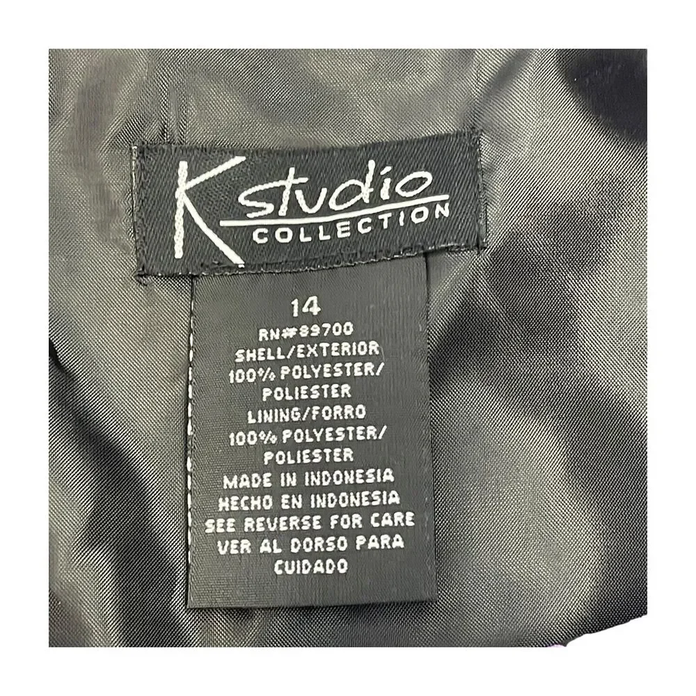K Studio Collection Tank Top Women's 14 Purple Black Floral Round Neck Pullover - Picture 3 of 6
